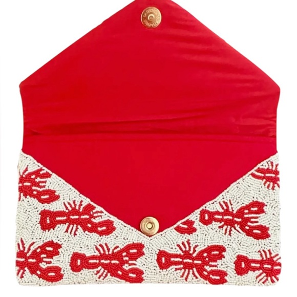 Beaded Lobster Clutch Crossbody Bag Nautical Coastal Beach Handbag NWT - Picture 5 of 7